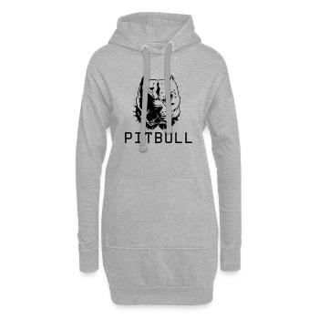 pitbull dog - Sweat-shirt à capuche long Femme - gris chiné - Devant