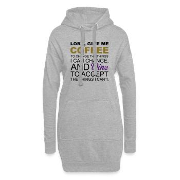 Coffee & Wine - Sweat-shirt à capuche long Femme - gris chiné - Devant