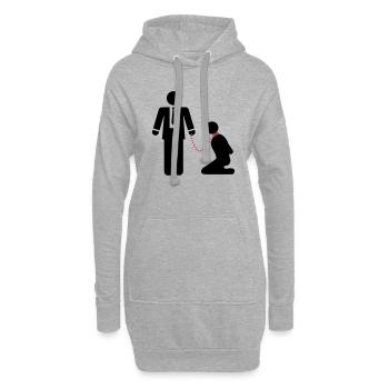 Er fuehrt ihn - Hoodie-Kleid - Grau meliert - Vorne