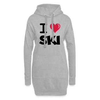 i_love_ski - Hoodie-Kleid - Grau meliert - Vorne