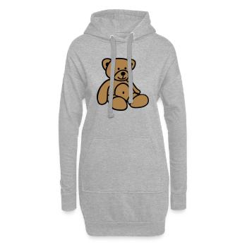 Nounours - Sweat-shirt à capuche long Femme - gris chiné - Devant