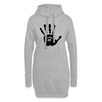Main - Sweat-shirt à capuche long Femme - gris chiné - Devant