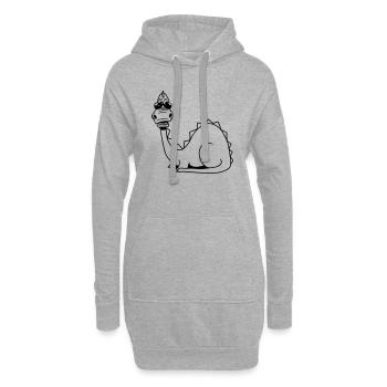 Dragon Fable animal sunglasses design cool comic - Hoodie Dress - heather grey - Front