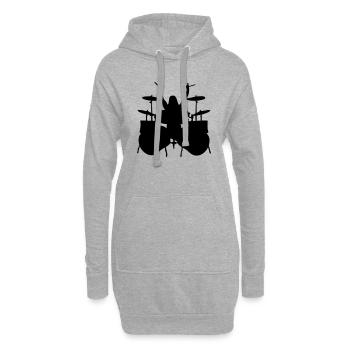 drummer - Hoodie-Kleid - Grau meliert - Vorne