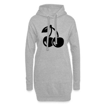 Kirsche - Hoodie-Kleid - Grau meliert - Vorne
