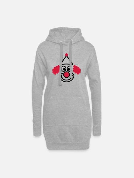 Clown - Hoodie-Kleid - Grau meliert