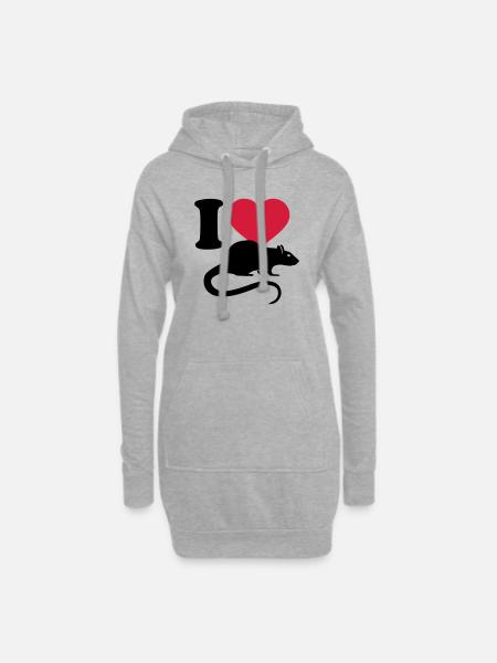 Ratte - Hoodie-Kleid - Grau meliert