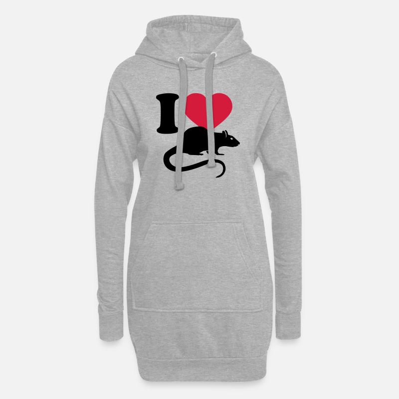 Ratte - Hoodie-Kleid - Grau meliert