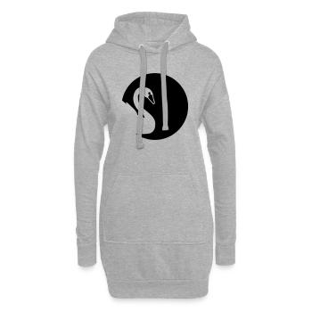 Cygne - Sweat-shirt à capuche long Femme - gris chiné - Devant