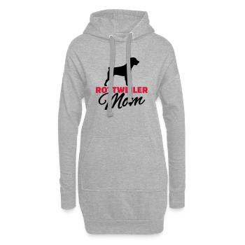 Rottweiler Mom - Sweat-shirt à capuche long Femme - gris chiné - Devant
