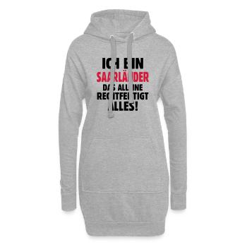 Saarländer Saar Statement Geschenk T-Shirt - Hoodie-Kleid - Grau meliert - Vorne