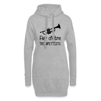 Trompete / Trompeter / Musik / Trumpet / Jazz - Hoodie-Kleid - Grau meliert - Vorne