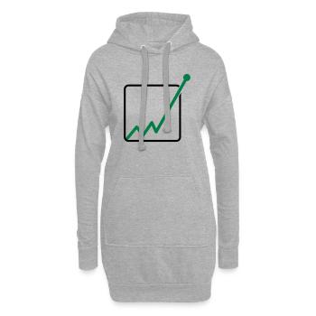 gewinn durch die decke linie diagramm pfeil aufste - Hoodie-Kleid - Grau meliert - Vorne