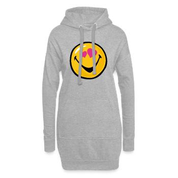 Smiley Love Hit - Hoodie-Kleid - Grau meliert - Vorne
