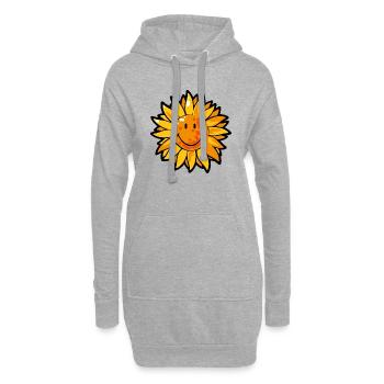 Smiley Sunflower - Sweat-shirt à capuche long Femme - gris chiné - Devant