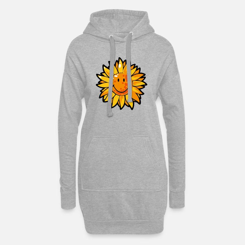 Smiley Sunflower - Hoodie-Kleid - Grau meliert