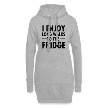 I Enjoy Long Walks To The Fridge - Marathon - Hoodie Dress - heather grey - Front