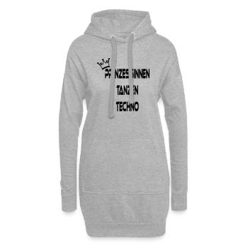 prinzessinnen_tanzen_techno - Hoodie-Kleid - Grau meliert - Vorne