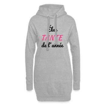 Onkel / Tante / Vetter / Cousin / Kusine - Hoodie-Kleid - Grau meliert - Vorne