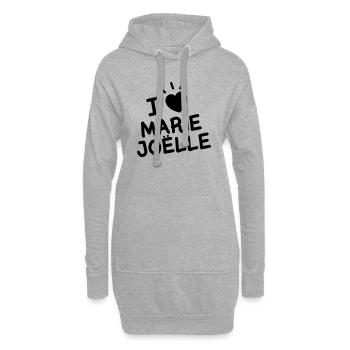 I Love Marie Joelle - Sweat-shirt à capuche long Femme - gris chiné - Devant