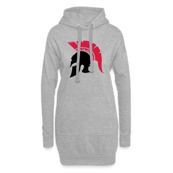 sparta_helm_02 - Sweat-shirt à capuche long Femme - gris chiné - Devant