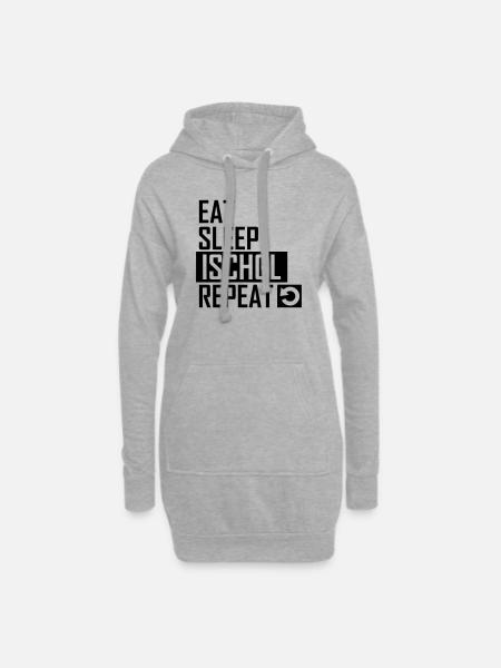 eat sleep ischgl repeat - Hoodie-Kleid - Grau meliert