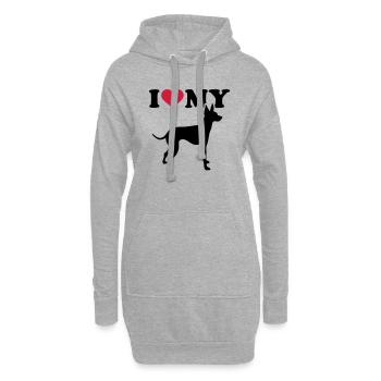 English Toy Terrier - Sweat-shirt à capuche long Femme - gris chiné - Devant
