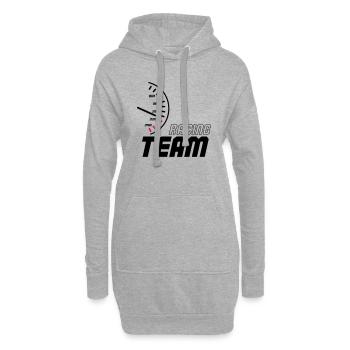 racing_team_01 - Sweat-shirt à capuche long Femme - gris chiné - Devant
