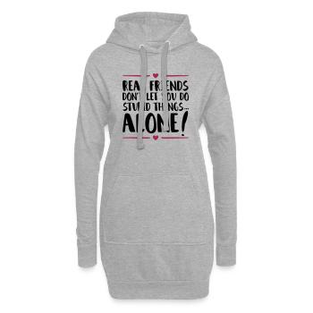 friends stupid things alone - Hoodie-Kleid - Grau meliert - Vorne