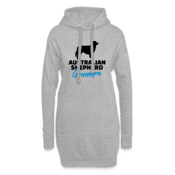 Australian Shepherd - Hoodie-Kleid - Grau meliert - Vorne