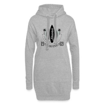 Surf | Vacances à Hawaï Mode loisirs Bstyled - Sweat-shirt à capuche long Femme - gris chiné - Devant