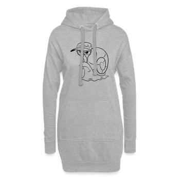Escargot drôle mal - Sweat-shirt à capuche long Femme - gris chiné - Devant