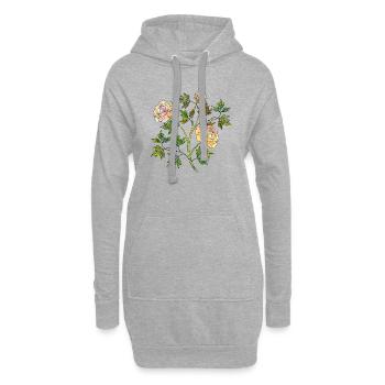 Blumen - Hoodie-Kleid - Grau meliert - Vorne