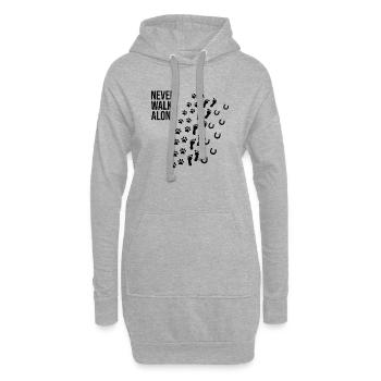 Never walk alone chien propriétaire de chien cadeau - Sweat-shirt à capuche long Femme - gris chiné - Devant