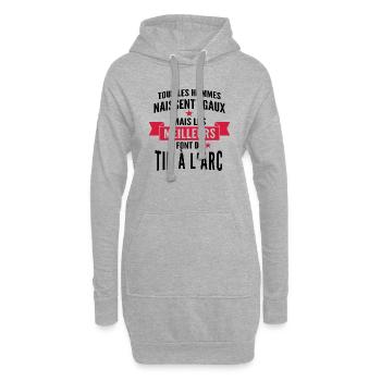 humour homme - les meilleurs font du tir à l'arc - Sweat-shirt à capuche long Femme - gris chiné - Devant