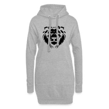 Lion tête de Lion Lion Lionhead - Sweat-shirt à capuche long Femme - gris chiné - Devant