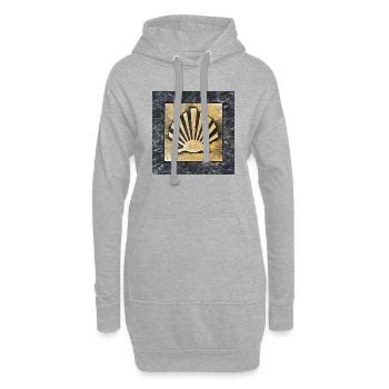 Coquille Saint-Jacques Camino de Santiago - Sweat-shirt à capuche long Femme - gris chiné - Devant