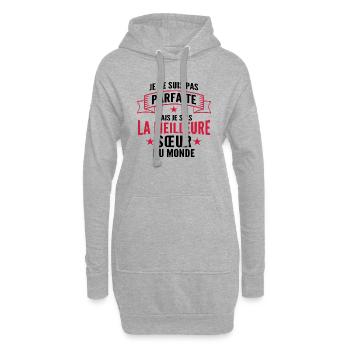Pas parfaite mais la meilleure Sœur du monde - Sweat-shirt à capuche long Femme - gris chiné - Devant