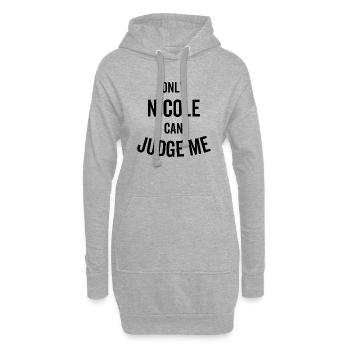 Seule Nicole peut me juger - Sweat-shirt à capuche long Femme - gris chiné - Devant