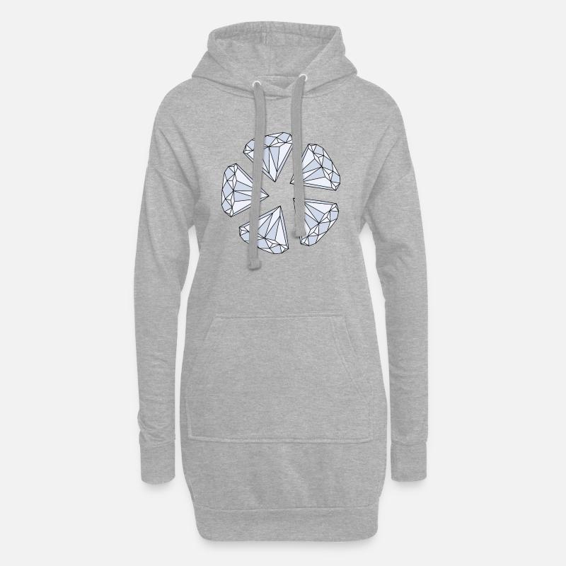 Diamant (diamond) - Hoodie-Kleid - Grau meliert