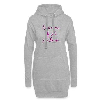 Cliquez ici ! j peux pas j ai Danse fille - Sweat-shirt à capuche long Femme - gris chiné - Devant