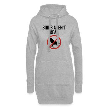 Vögel sind nicht real - Hoodie-Kleid - Grau meliert - Vorne