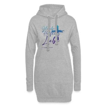 Glaube, Hoffnung und Liebe - Farbig - Hoodie-Kleid - Grau meliert - Vorne