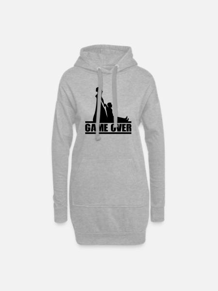 Game Over - Hoodie-Kleid - Grau meliert