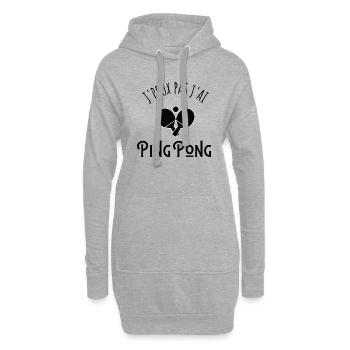 je peux pas j'ai ping-pong - Sweat-shirt à capuche long Femme - gris chiné - Devant