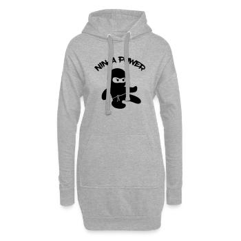 Ninja Power - Hoodie-Kleid - Grau meliert - Vorne