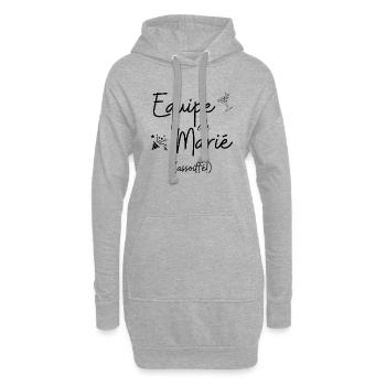 équipe du marié assoiffé- tshirt assorti - Sweat-shirt à capuche long Femme - gris chiné - Devant