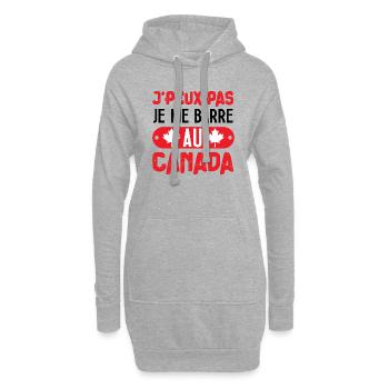 Je peux pas je me barre au canada cadeau voyage - Sweat-shirt à capuche long Femme - gris chiné - Devant