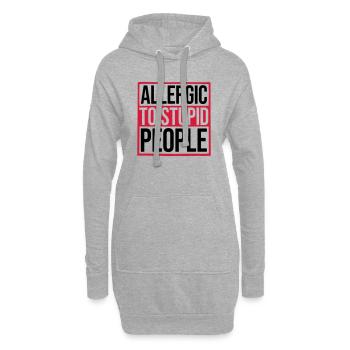 Allergie Vollidioten Schild - Hoodie-Kleid - Grau meliert - Vorne