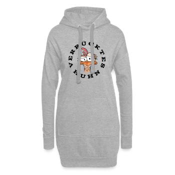 Verrücktes Huhn - Helle Shirts Edition - Hoodie-Kleid - Grau meliert - Vorne